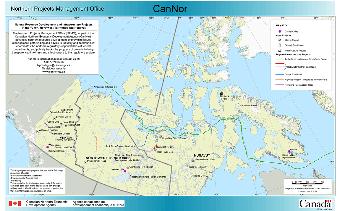 Map Natural Resource Development And Infrastructure Projects In The North
